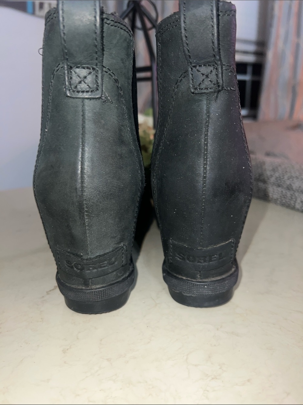 Women's Sorel Black Ankle Boots - Sleek Side-Elastic Design - Picture 3 of 5